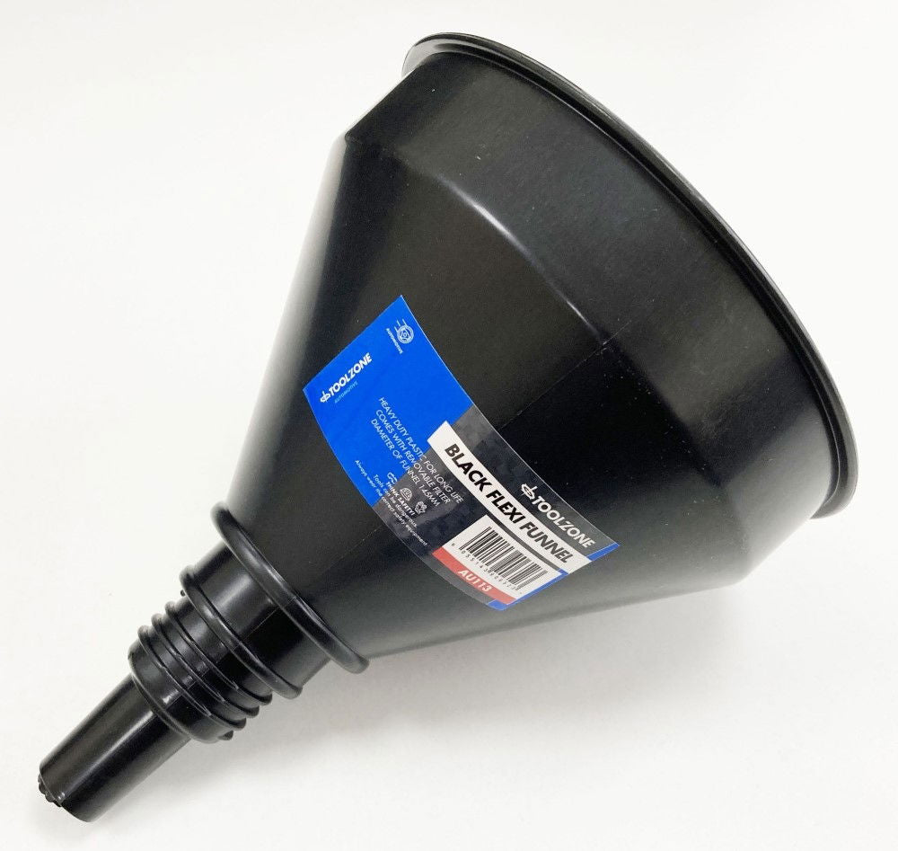FLEXI FUNNEL 2 IN 1 BLACK WITH REMOVABLE FILTER - TOOLZONE KDPAU113