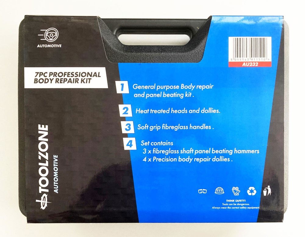 BODY REPAIR KIT 7pc FIBRE GLASS HANDLES - TOOLZONE KDPAU232