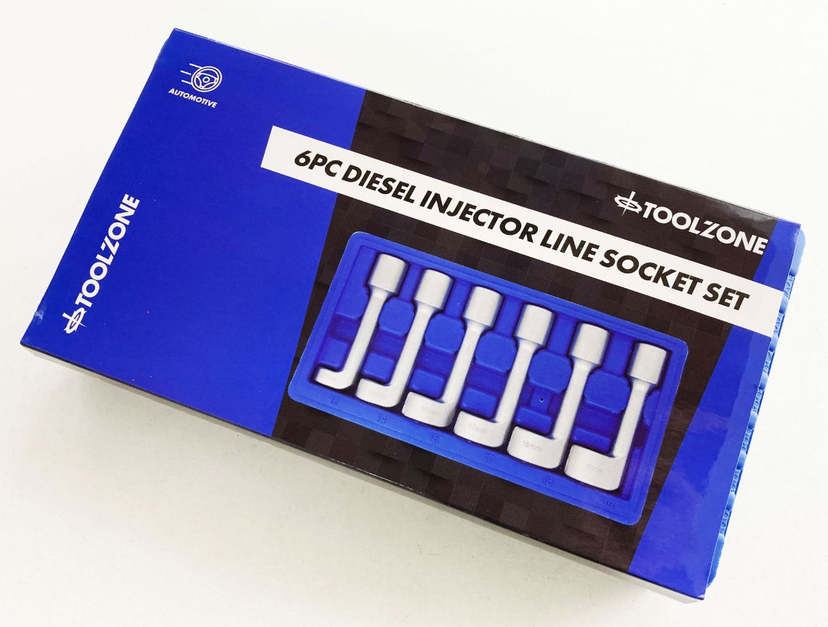 DIESEL INJECTOR LINE SOCKET SET 6pc 1/2 DRIVE 12-19mm - TOOLZONE KDPAU338