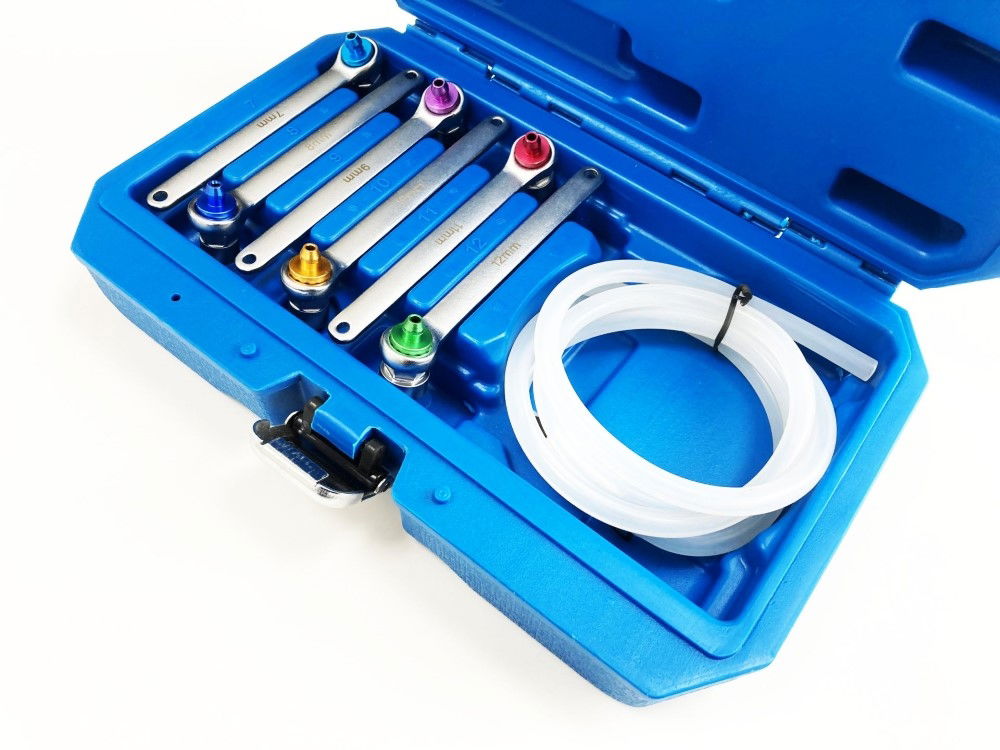 BRAKE BLEEDER WRENCH SET 7pc 7mm 8mm 9mm 10mm 11mm 12mm - TOOLZONE KDPAU349