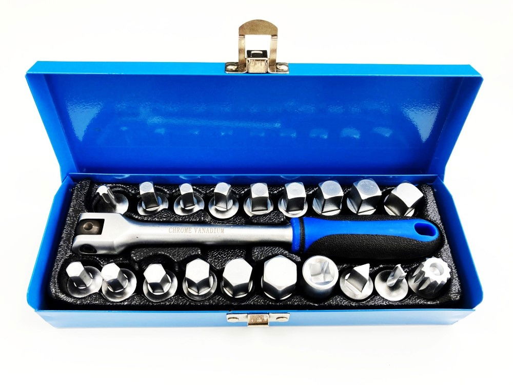 DRAIN PLUG SUMP KEY SET 3/8 20pc - TOOLZONE KDPAU350