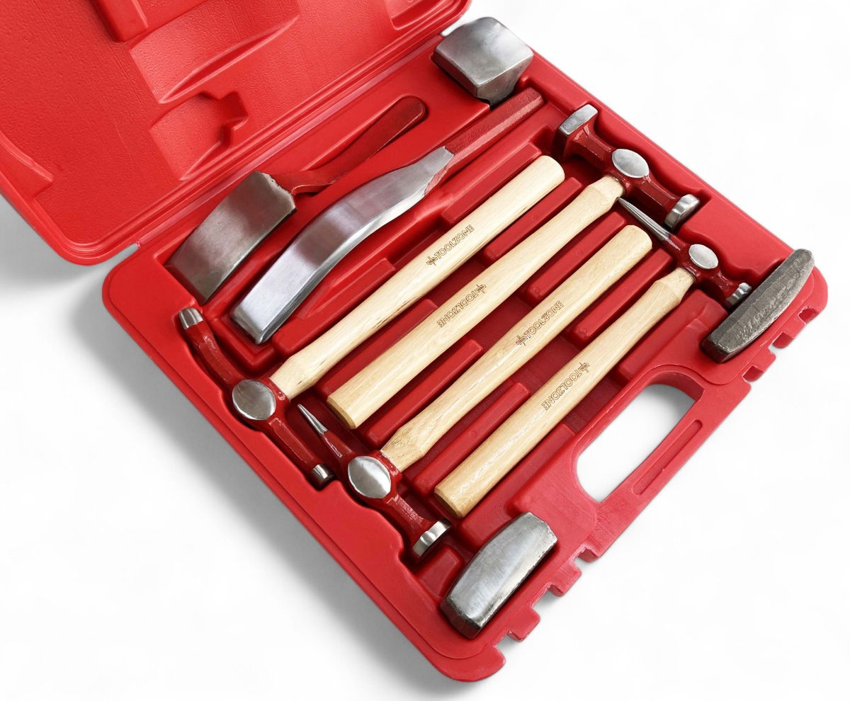 BODY REPAIR KIT 9pc HICKORY HANDLE DROP-FORGED STEEL - TOOLZONE KDPAU372