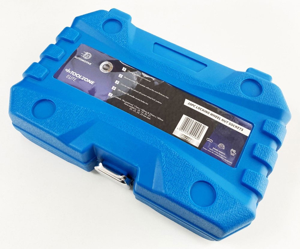 LOCKING WHEEL NUT SOCKET SET 10pc SLIM DESIGN - TOOLZONE KDPAU386