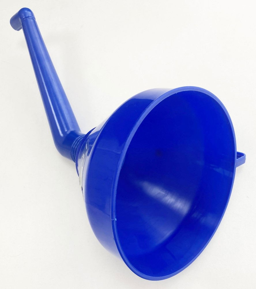 PLASTIC ANGLED FUNNEL BLUE 160mm WITH REMOVABLE FILTER - TOOLZONE KDPAU391