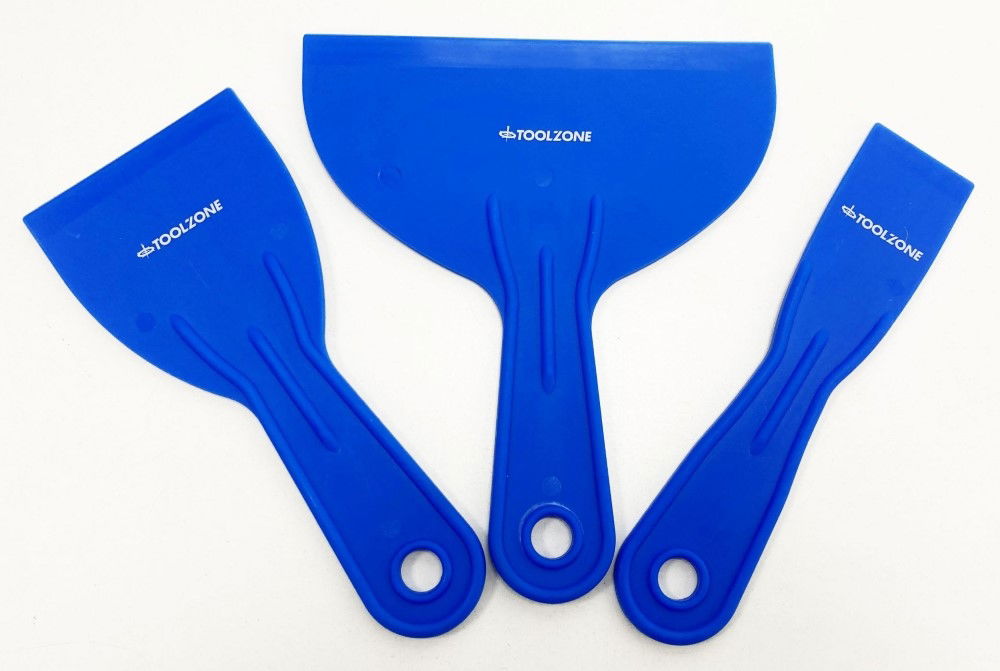 PLASTIC FILLING KNIFE SET 3pc 38mm 75mm 150mm - TOOLZONE KDPAU392