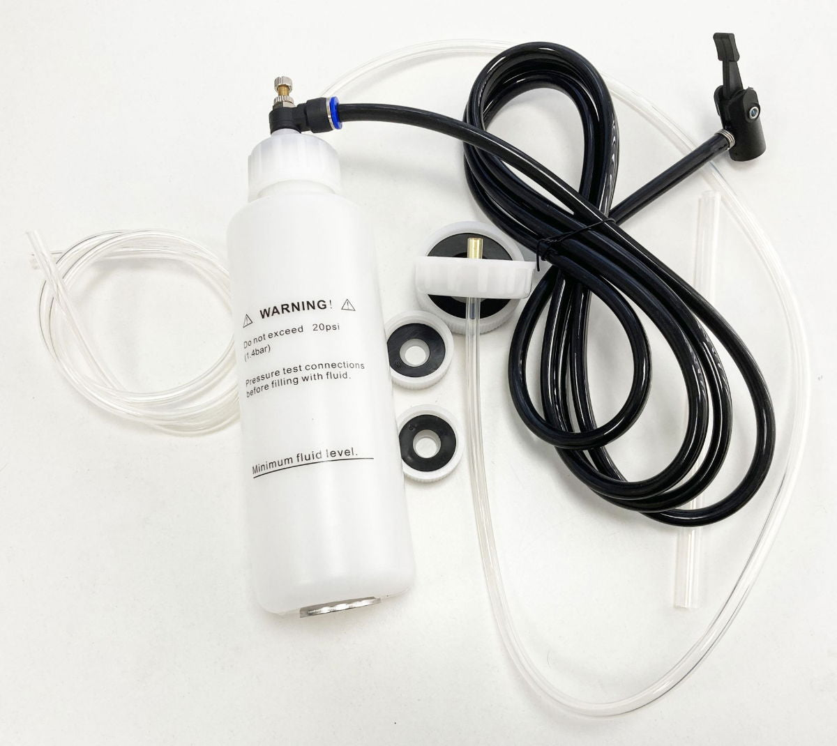 PRESSURE BRAKE AND CLUTCH BLEEDER KIT WITH 5 RESERVOIR CAPS - TOOLZONE KDPAU395