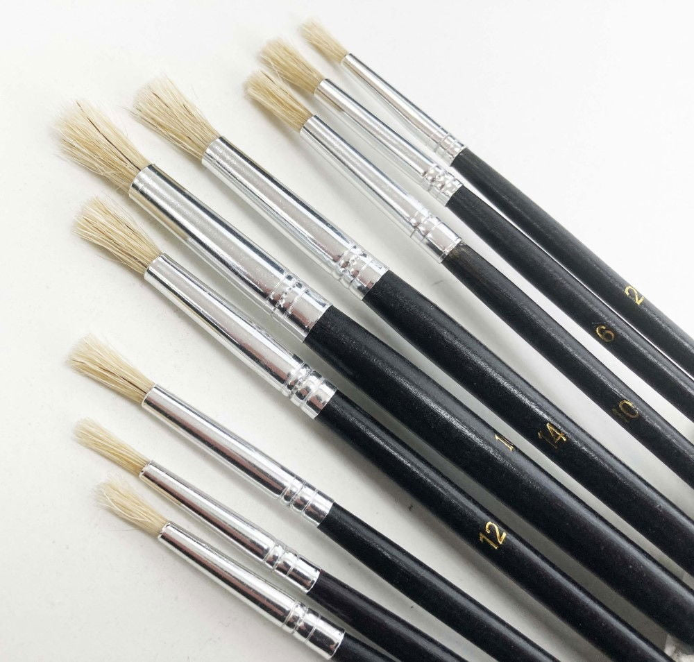 ARTIST BRUSHES 9PC ROUND SIZES 0-16 WOOD HANDLE - TOOLZONE KDPBR014