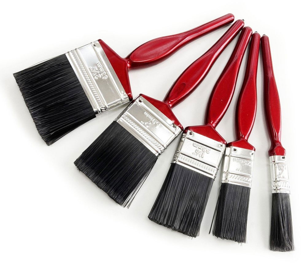 PAINT BRUSH SET 5PC RED HANDLE ASSORTED SIZES - TOOLZONE KDPDC187