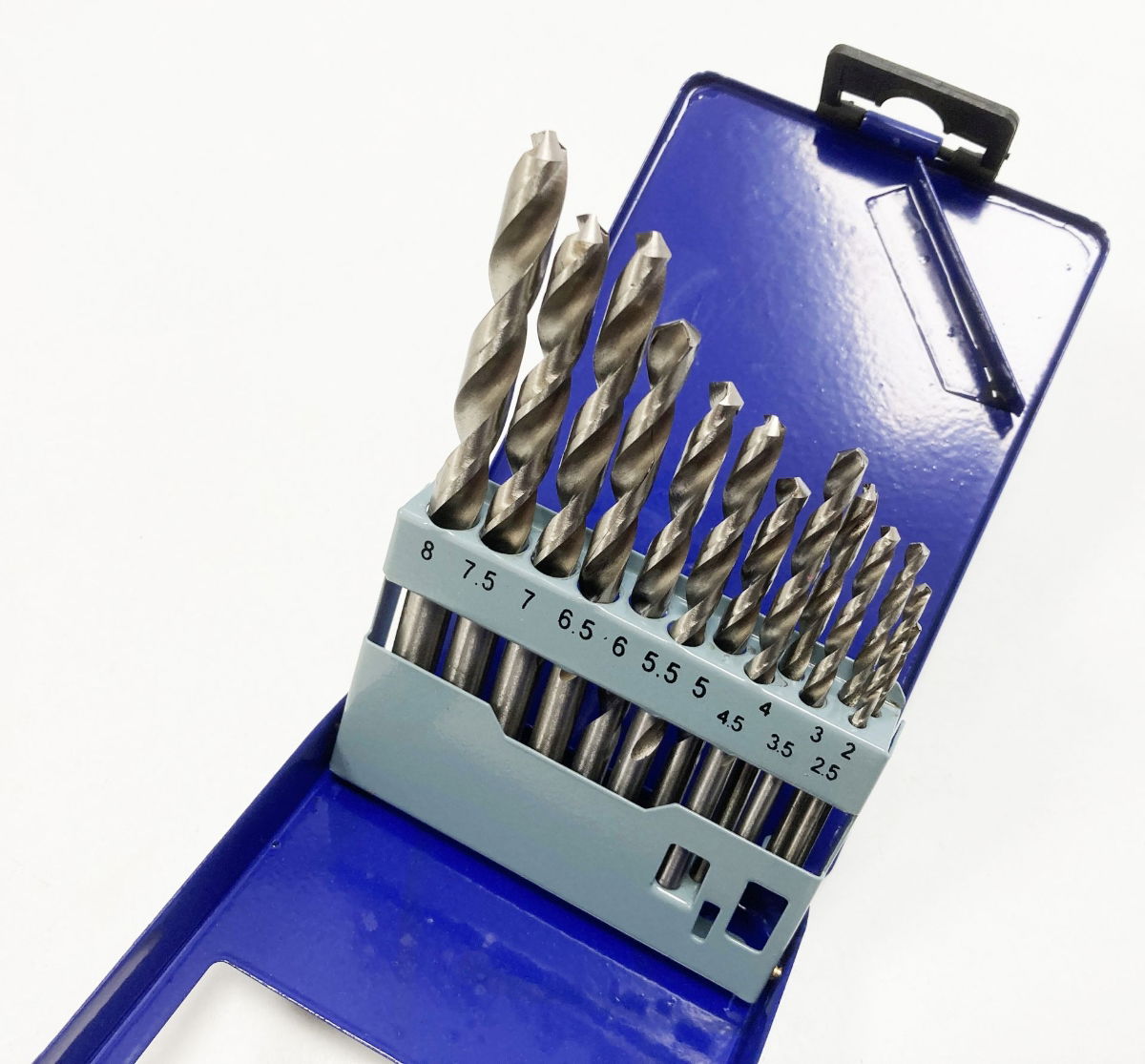 DRILL BIT SET 13PC HSS 2-8mm IN STORAGE TIN - TOOLZONE KDPDR027