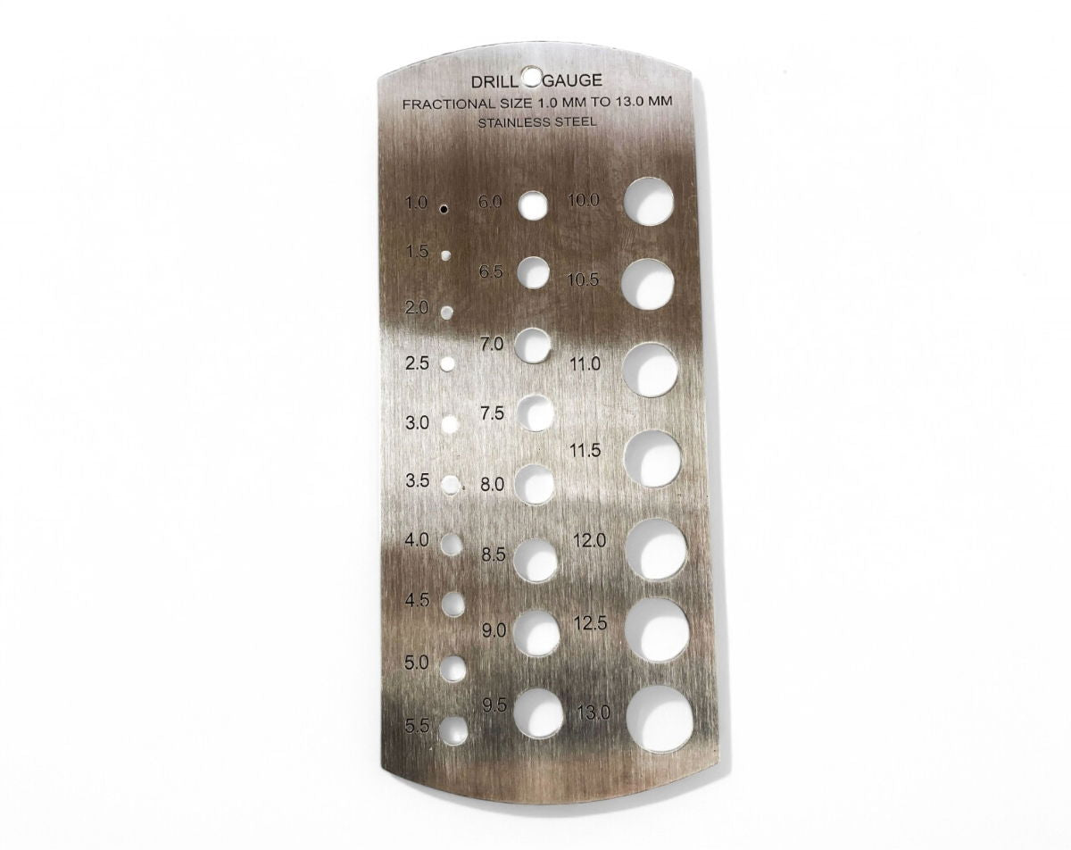 DRILL GAUGE STAINLESS STEEL METRIC 1-13mm - TOOLZONE KDPDR033