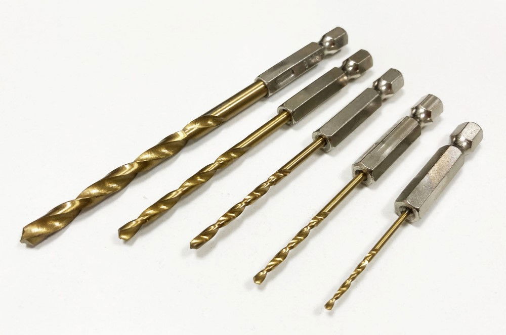 DRILL BIT SET TITANIUM COATED HEX SHANK 5PC 1.5-4.8mm - TOOLZONE KDPDR098