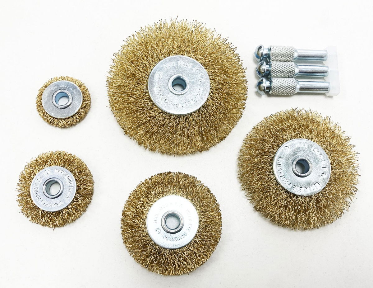 FLAT WIRE WHEEL SET FOR DRILL 5PC 25-75mm 1/4 SHANK - TOOLZONE KDPDR171
