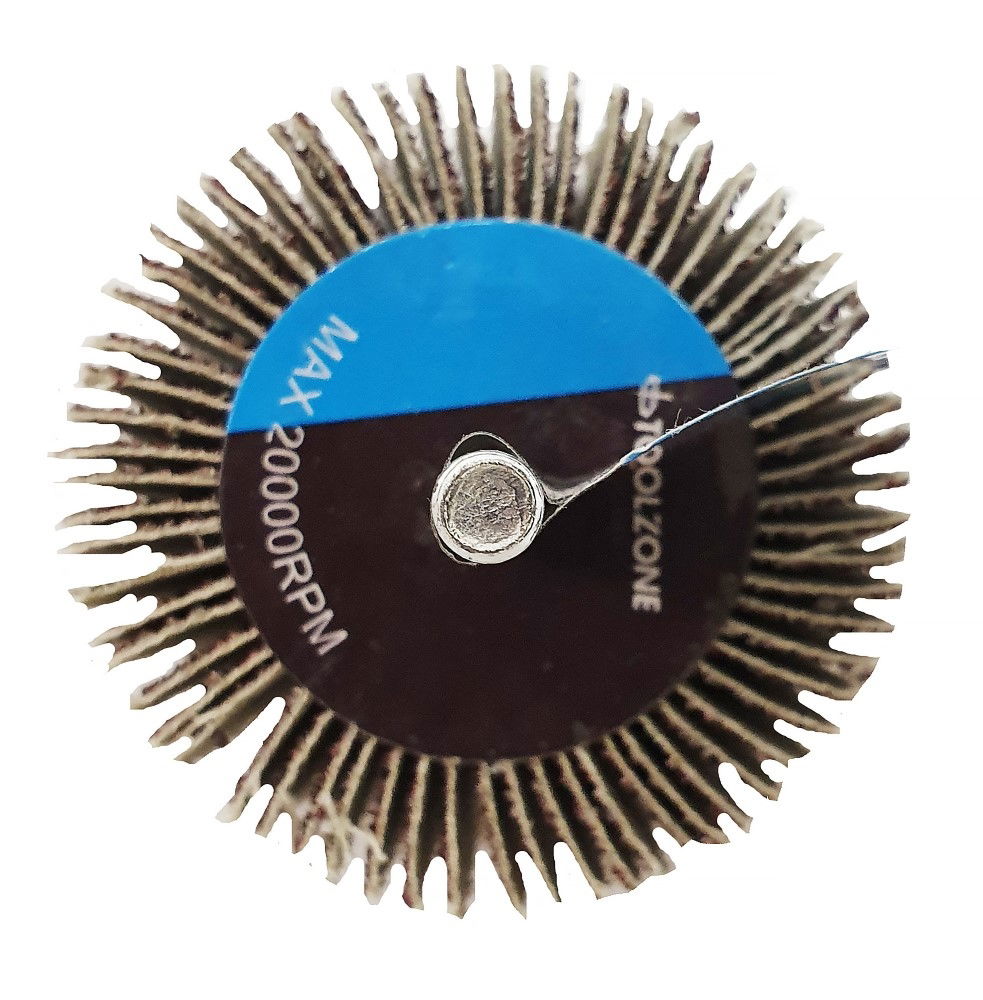 FLAP WHEEL FOR DRILL 60x30mm 40 grit 6mm SPINDLE - TOOLZONE KDPDR182