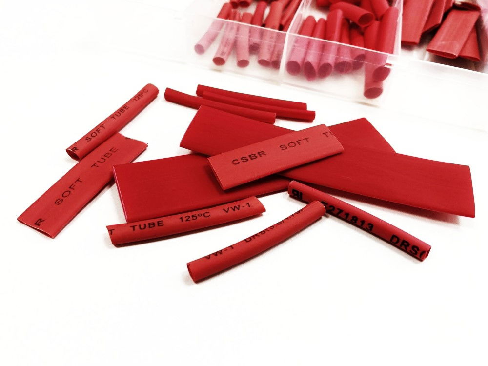 HEAT SHRINK TUBE ASSORTMENT 127PC RED WITH PLASTIC BOX - TOOLZONE KDPEL119