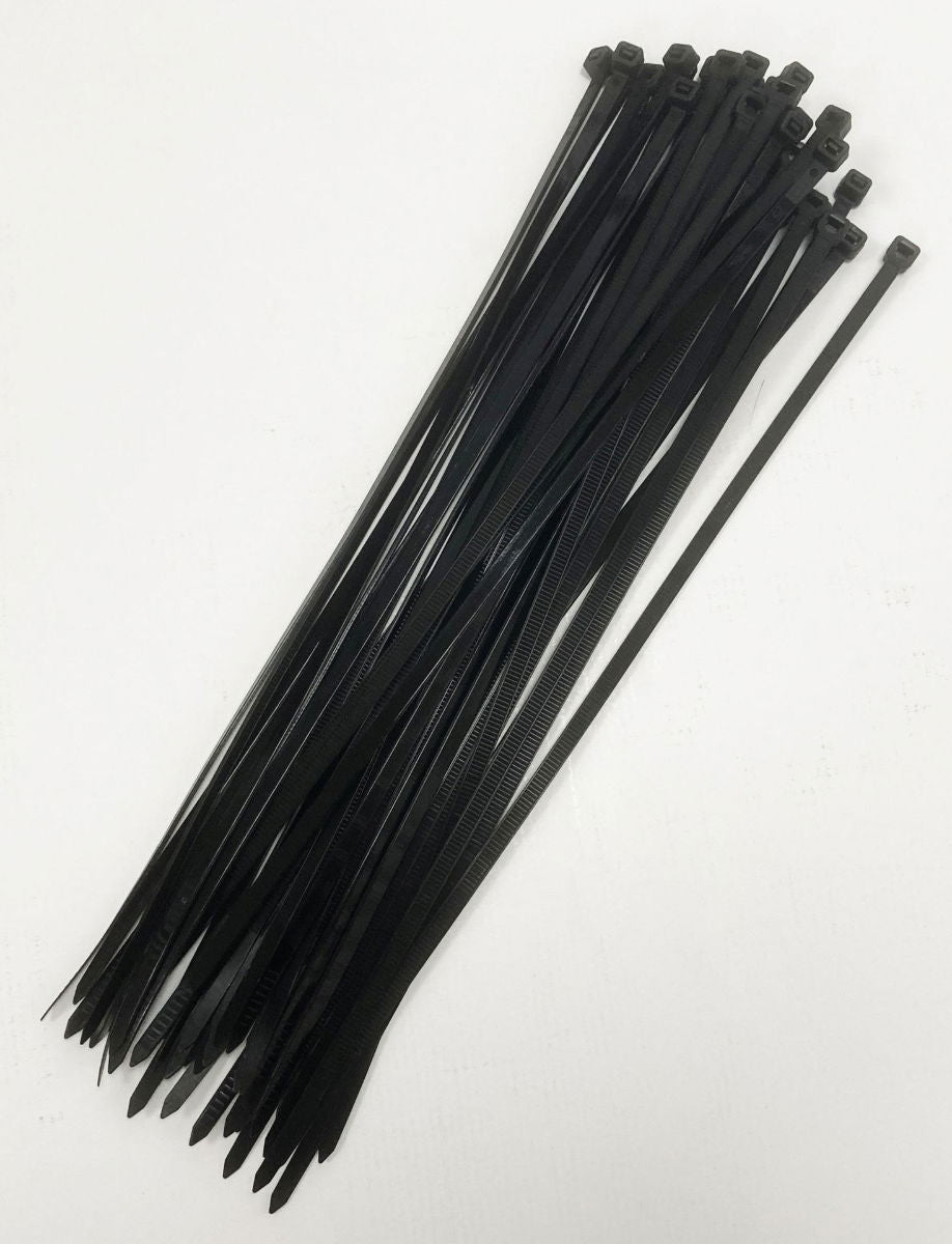 CABLE TIES 40PC 12 BLACK 4.8mm WIDE NYLON 40 - TOOLZONE KDPEL128