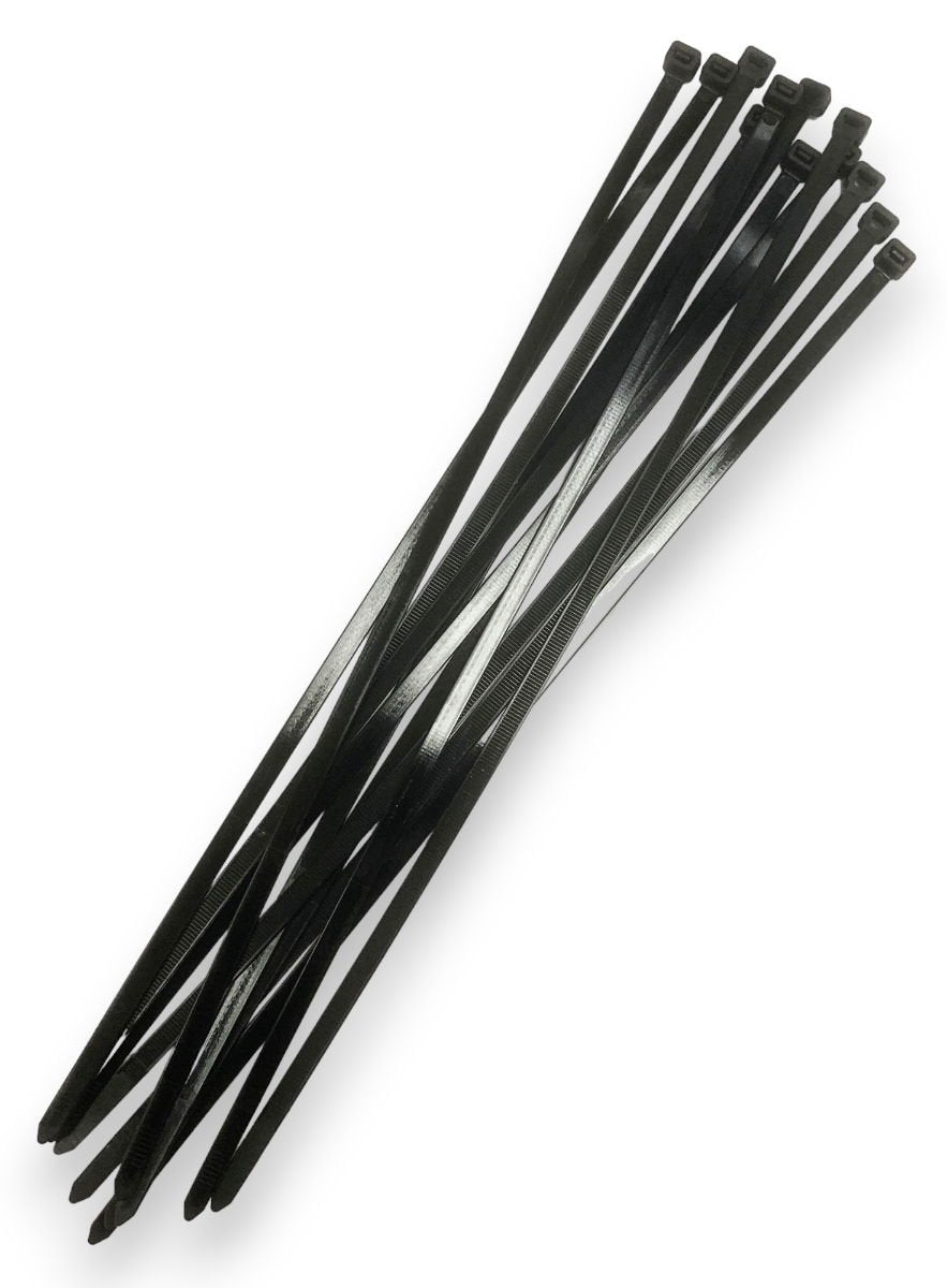 CABLE TIES 12PC 20 x 9mm BLACK NYLON 40 - TOOLZONE KDPEL132