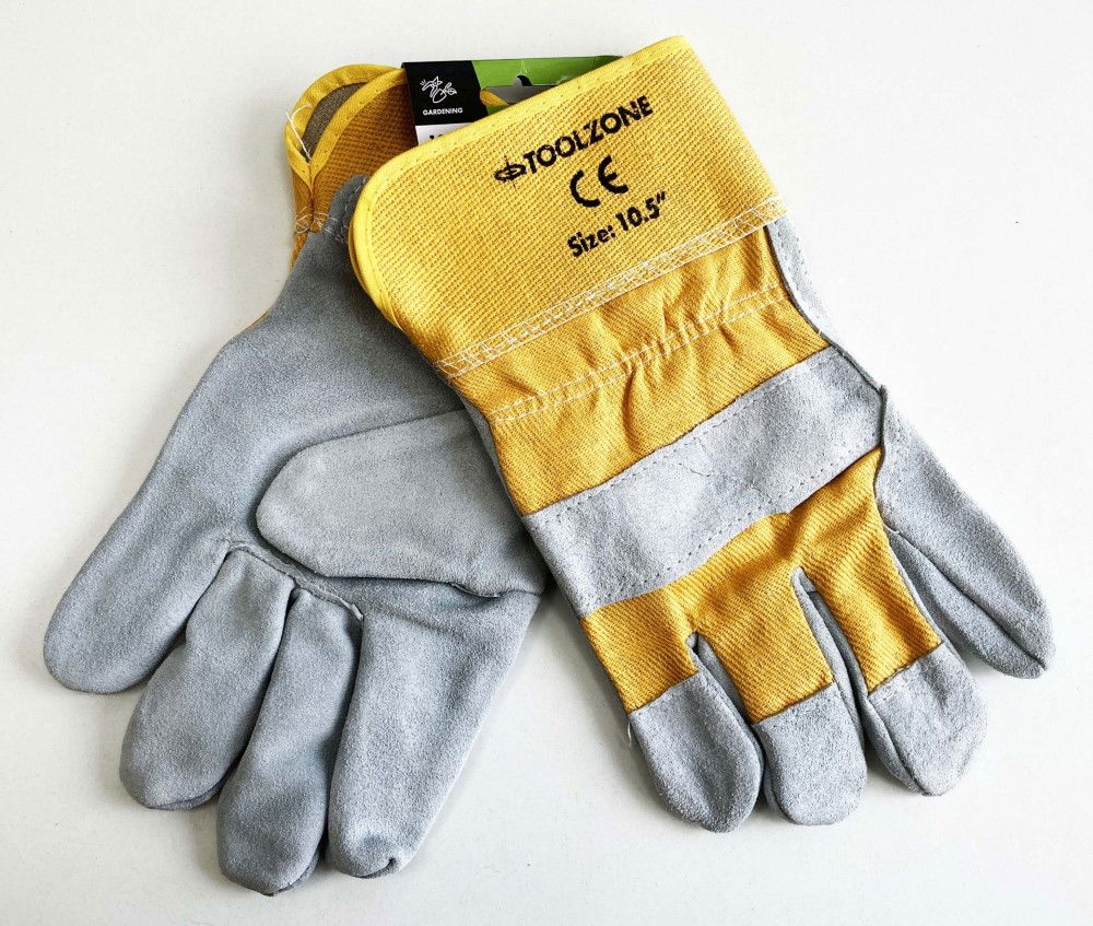 PREMIUM LEATHER WORK GLOVES SIZE 10.5 PACK OF 12 - TOOLZONE KDPGL035