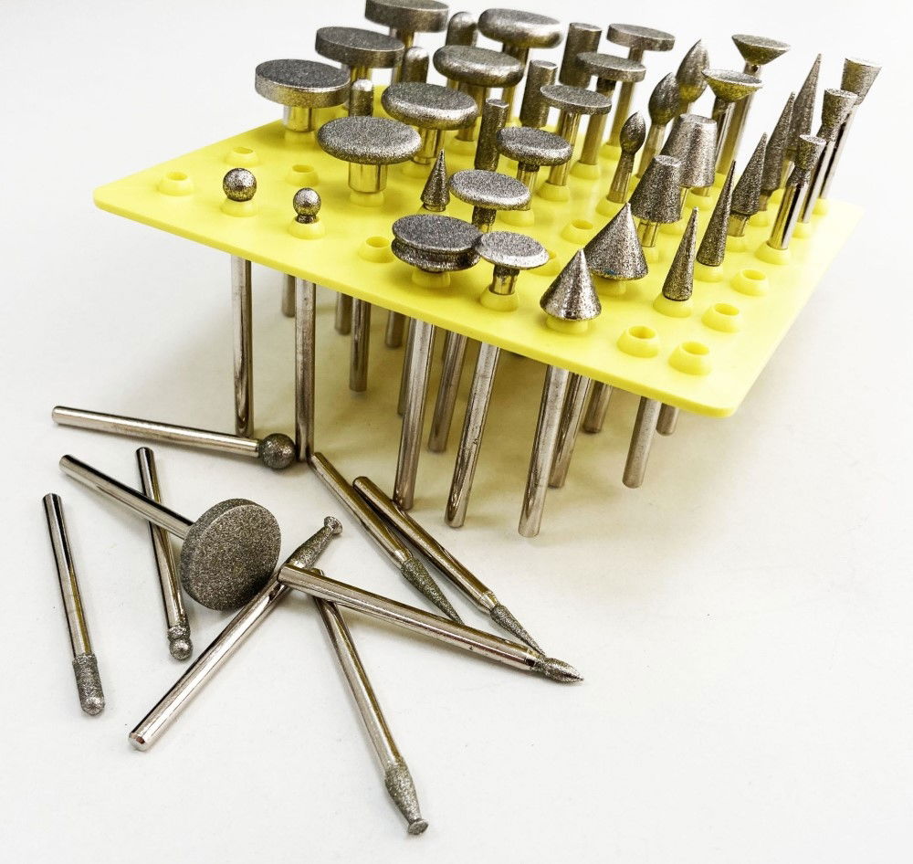 DIAMOND BURR SET 50 PIECE 120grit 1/8 SHANK IN CASE - TOOLZONE KDPHB197