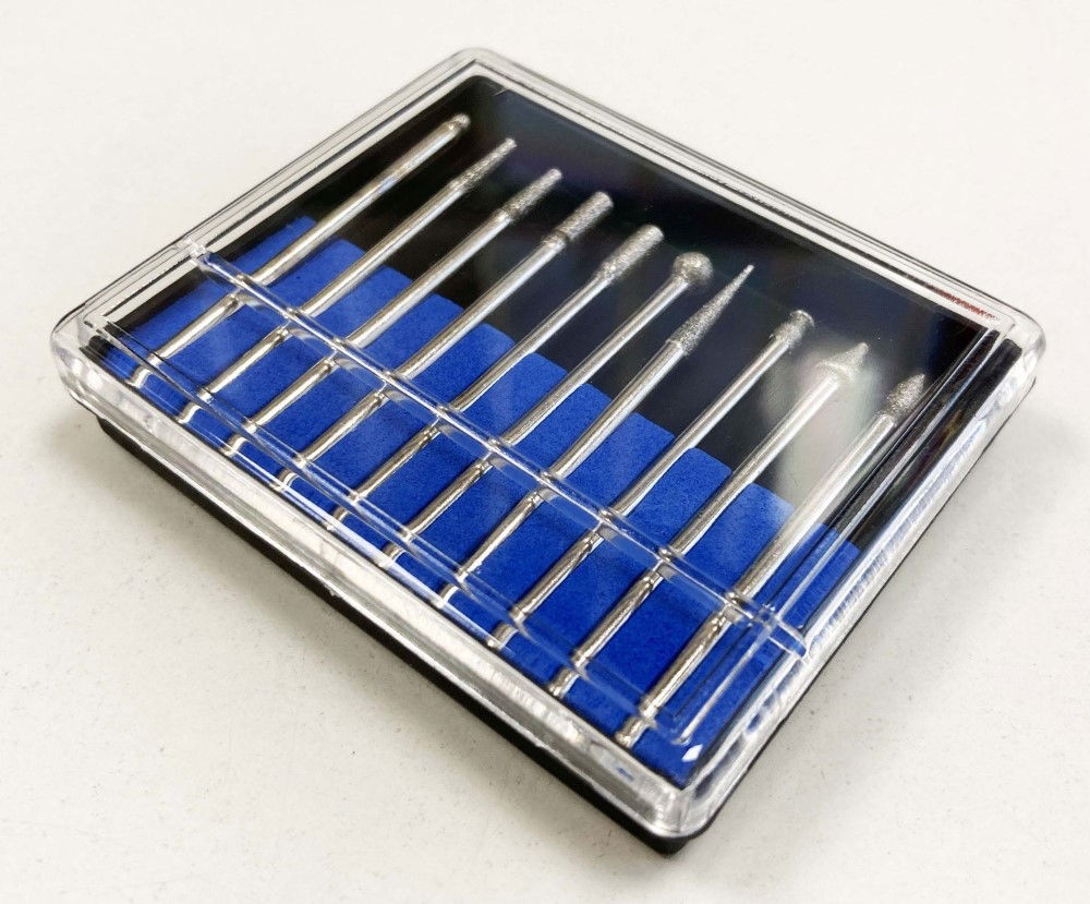 DEBURRING AND ENGRAVING SET 10pc 50GRIT DIAMOND 2.35mm SHANK - TOOLZONE KDPHB264