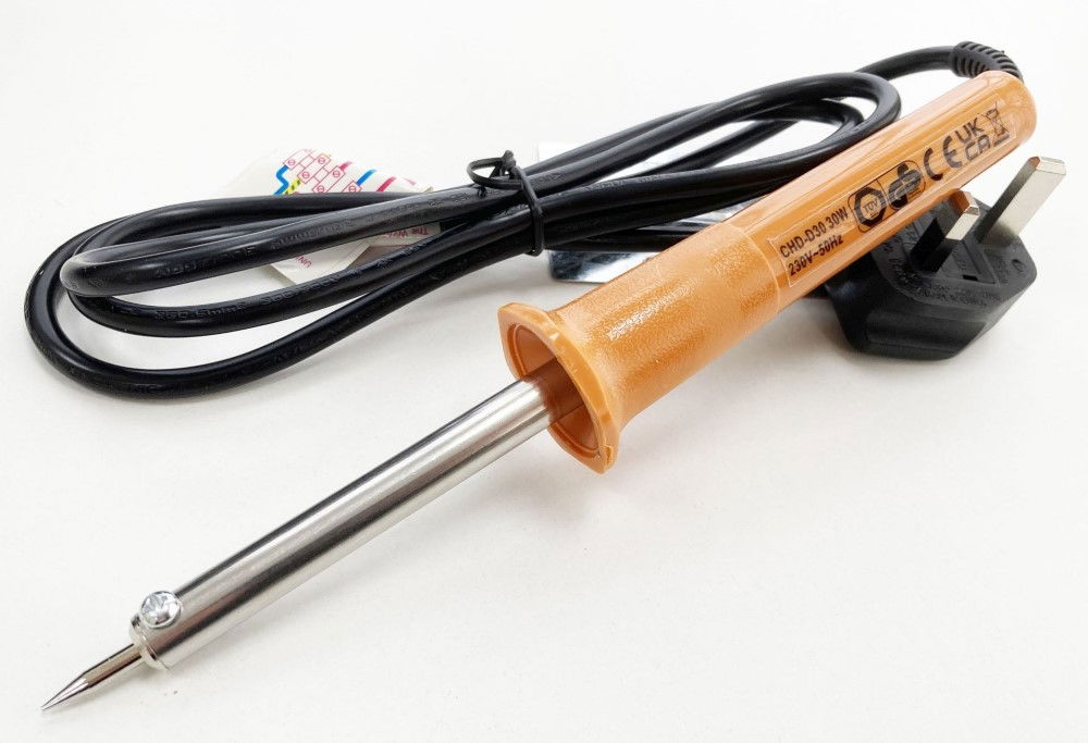 SOLDER IRON 30w 220v SCREWDRIVER TIP UK PLUG - TOOLZONE KDPHB278