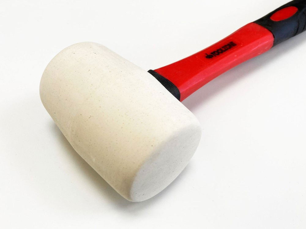 RUBBER MALLET 16oz WHITE FIBREGLASS HANDLE 350mm - TOOLZONE KDPHM110