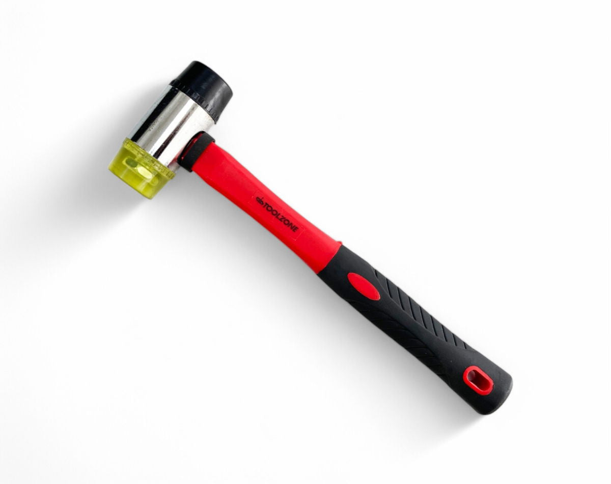 HAMMER RUBBER AND PLASTIC FACE 40mm FIBREGLASS HANDLE 330mm - TOOLZONE KDPHM127
