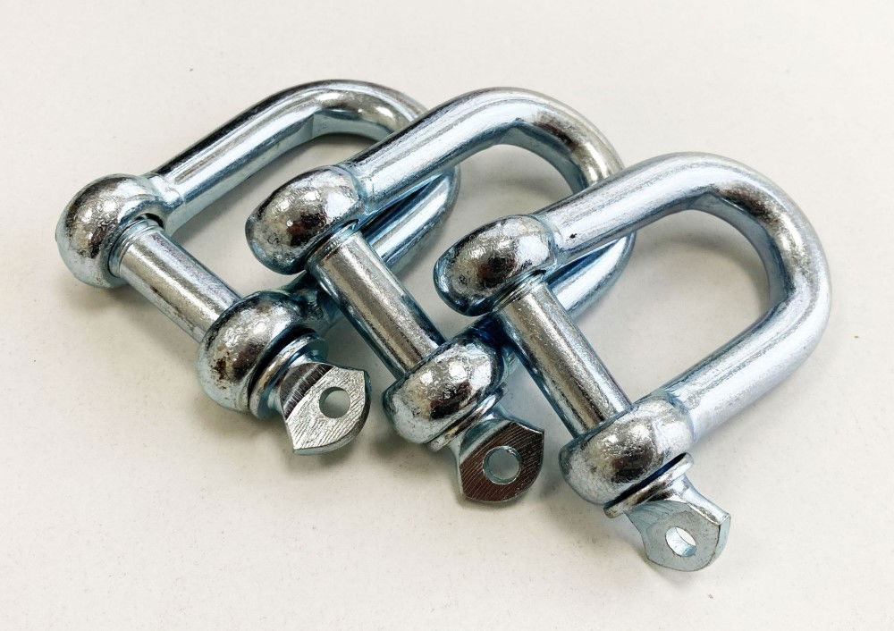 D SHACKLES 3pc 12mm ZINC PLATED FORGED STEEL - TOOLZONE KDPHW001