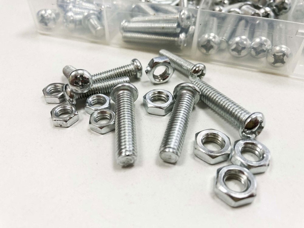 NUTS AND BOLTS ASSORTMENT 220pc M5-M6 VARIOUS LENGTHS - TOOLZONE KDPHW020