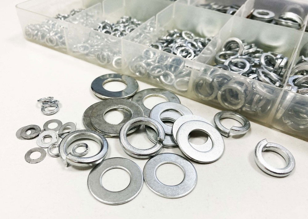 FLAT AND SPRING WASHERS ASSORTMENT 790pc STAINLESS STEEL 4-12mm - TOOLZONE KDPHW025