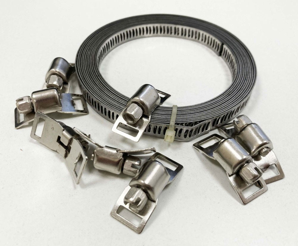 HOSE CLAMP KIT 8pc STAINLESS STEEL 3m x 8mm - TOOLZONE KDPHW135