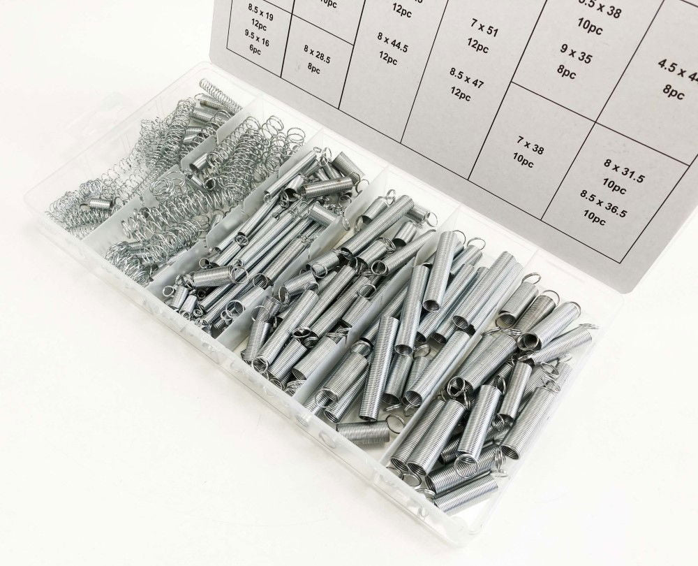 SPRING ASSORTMENT 200pc COMPRESSION AND EXTENSION IN BOX - TOOLZONE KDPHW156