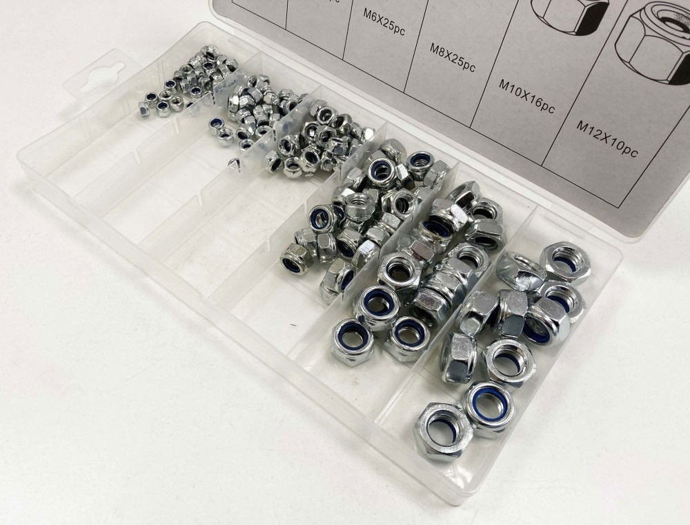 LOCKNUT ASSORTMENT 146pc IN STORAGE BOX - TOOLZONE KDPHW166