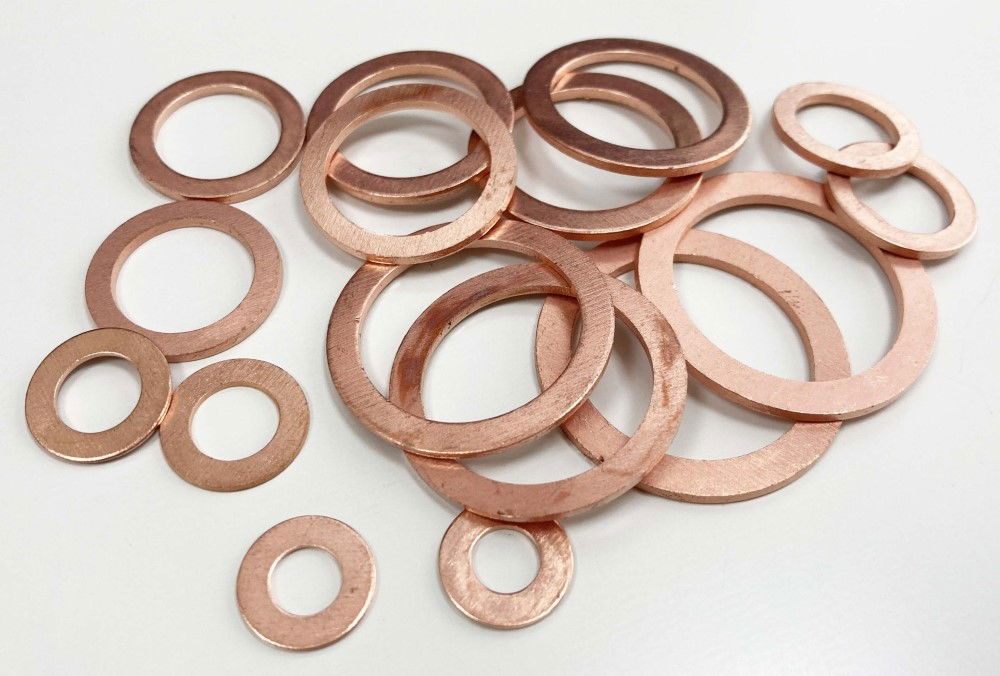 COPPER WASHER ASSORTMENT 140pc SOLID IN STORAGE BOX - TOOLZONE KDPHW180