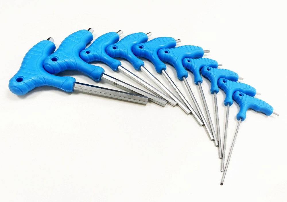 HEX KEY SET T HANDLE AF 10pc IN RACK CHROME VANADIUM - TOOLZONE KDPHX016