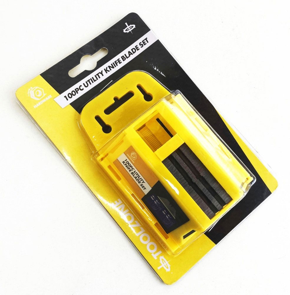 UTILITY KNIFE BLADES HEAVY DUTY 100pc IN DISPENSER - TOOLZONE KDPKN053