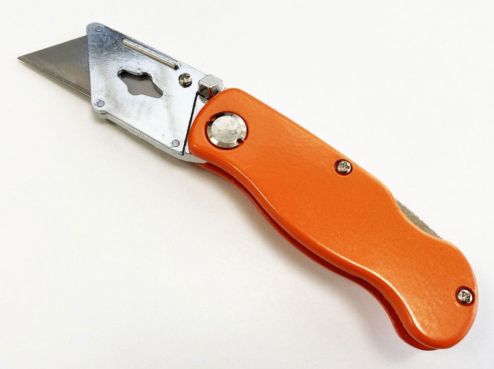 UTILITY KNIFE FOLDING LOCK BACK WITH 10 SPARE BLADES - TOOLZONE KDPKN076
