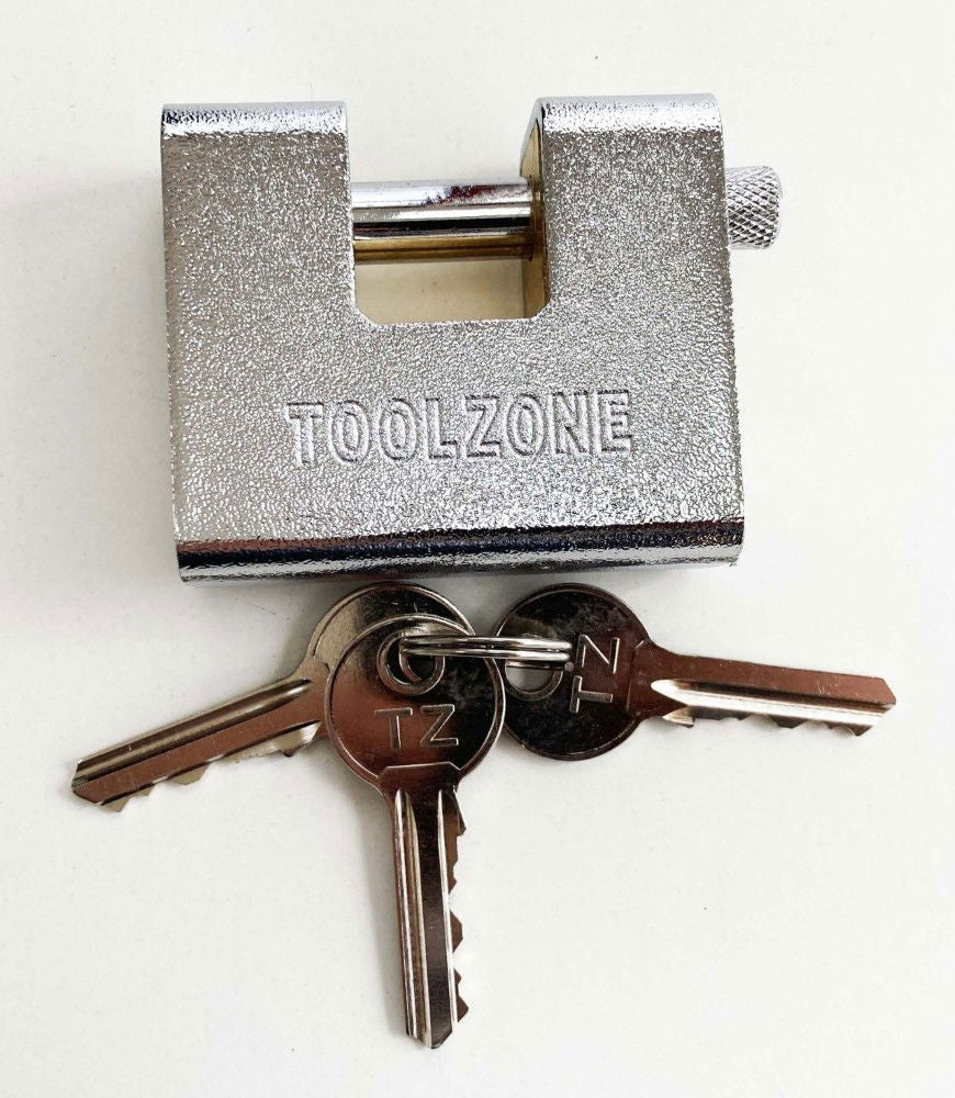PADLOCK ARMOURED CONTAINER 63mm WITH 3 KEYS - TOOLZONE KDPLK010