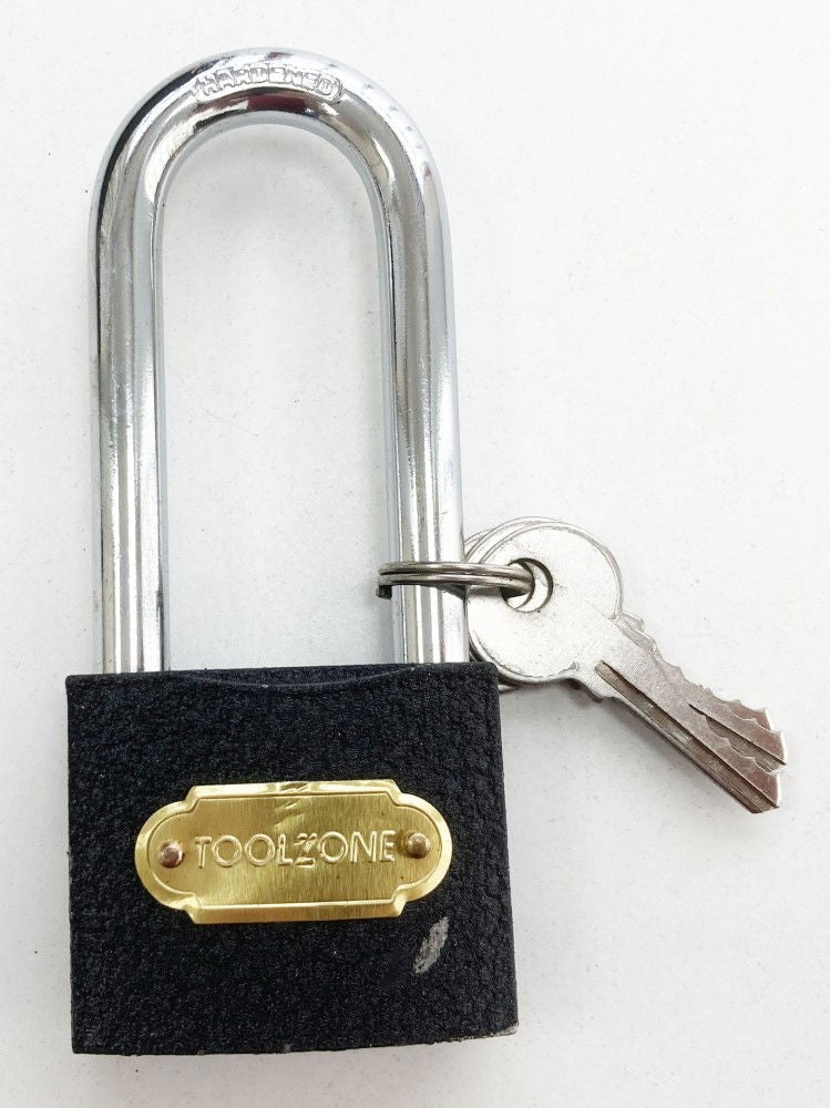 PADLOCK LONG SHANK CAST IRON 50mm WITH 3 KEYS - TOOLZONE KDPLK032
