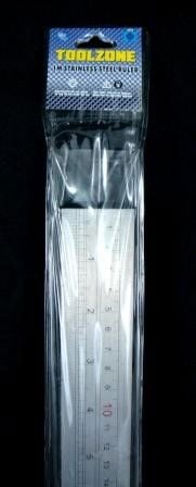 STAINLESS STEEL RULER 1m 1.5mm THICKNESS METRIC AND IMPERIAL - TOOLZONE KDPMS102