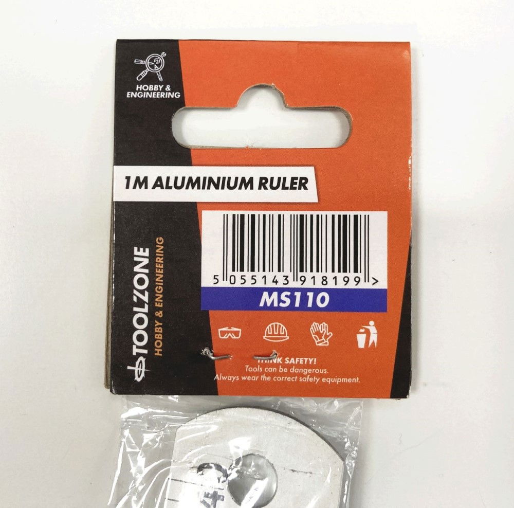 ALUMINIUM RULER 1m METRIC AND IMPERIAL ANODISED - TOOLZONE KDPMS110