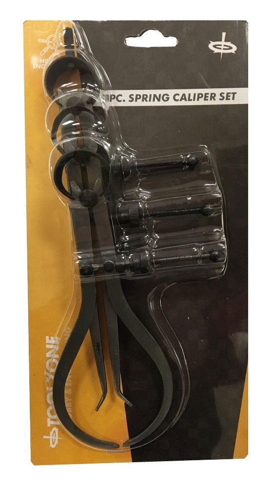 SPRING CALLIPER SET 3 PIECE INTERNAL EXTERNAL DIVIDING 180mm - TOOLZONE KDPMS153