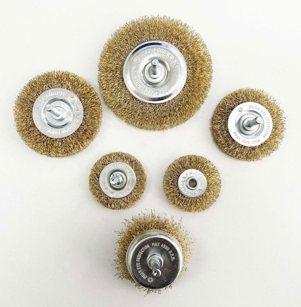 ROTARY WIRE WHEEL AND CUP BRUSH SET 6 PIECE 38/50/63/75mm 6mm SHANK - TOOLZONE KDPPA083