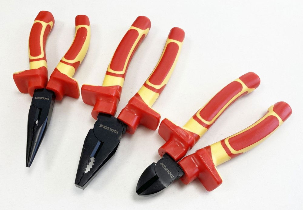 VDE PLIER SET 3PC EN60900:2012 CRV INDUCTION HARDENED - TOOLZONE KDPPL144
