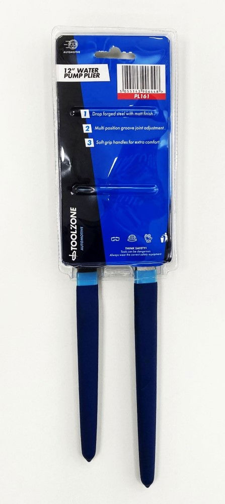 WATER PUMP PLIERS 12 SATIN FINISH GROOVE JOINT - TOOLZONE KDPPL161