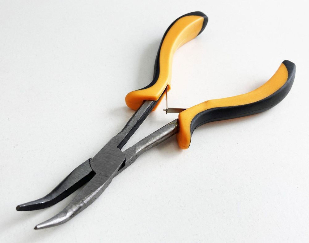 PRECISION BENT NOSE PLIERS LEAF SPRING CARBON STEEL - TOOLZONE KDPPL186