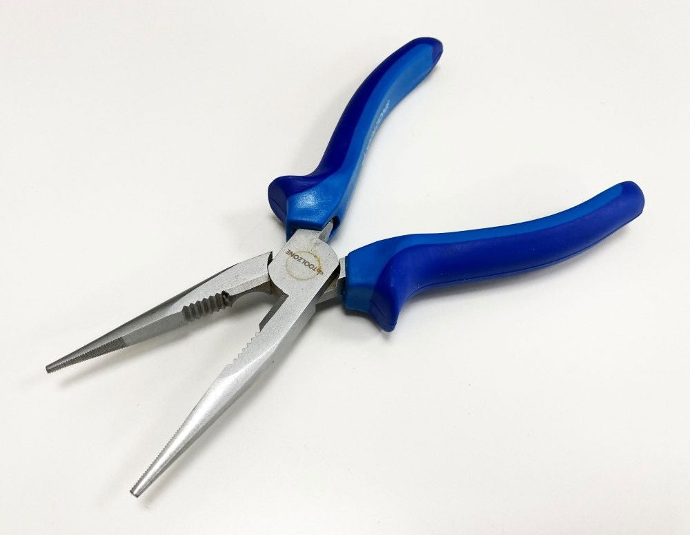 LONG NOSE PLIER HEAVY DUTY 8 SATIN FINISH DROP FORGED STEEL - TOOLZONE KDPPL205