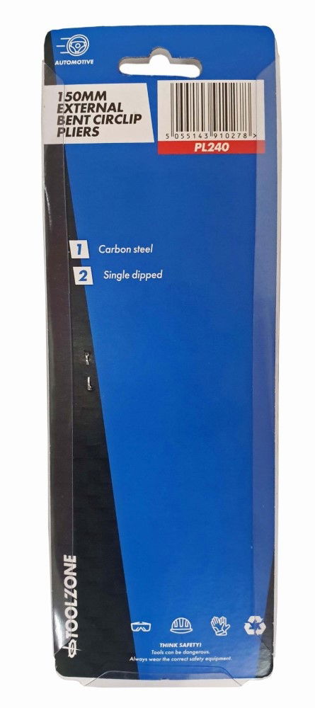 CIRCLIP PLIERS EXTERNAL BENT 6 CARBON STEEL - TOOLZONE KDPPL240