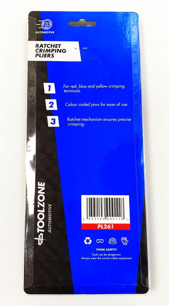 RATCHET CRIMPING PLIERS 1mm²-6mm² 230mm - TOOLZONE KDPPL261