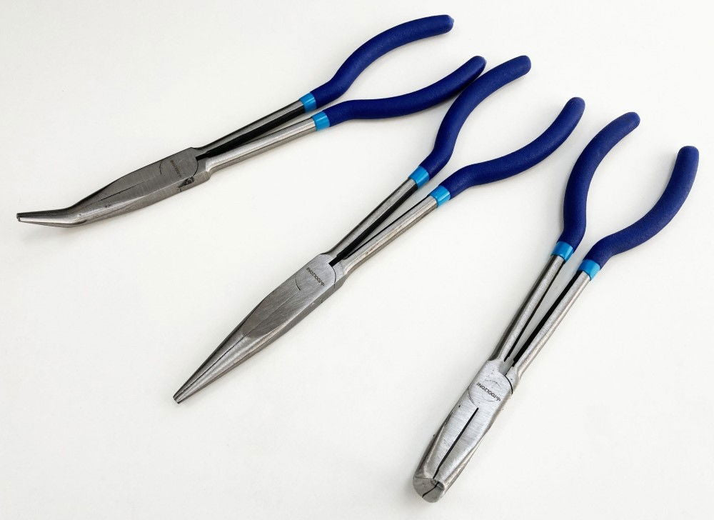 LONG NOSE PLIERS SET 3PC 11 STRAIGHT 45° 90° - TOOLZONE KDPPL270