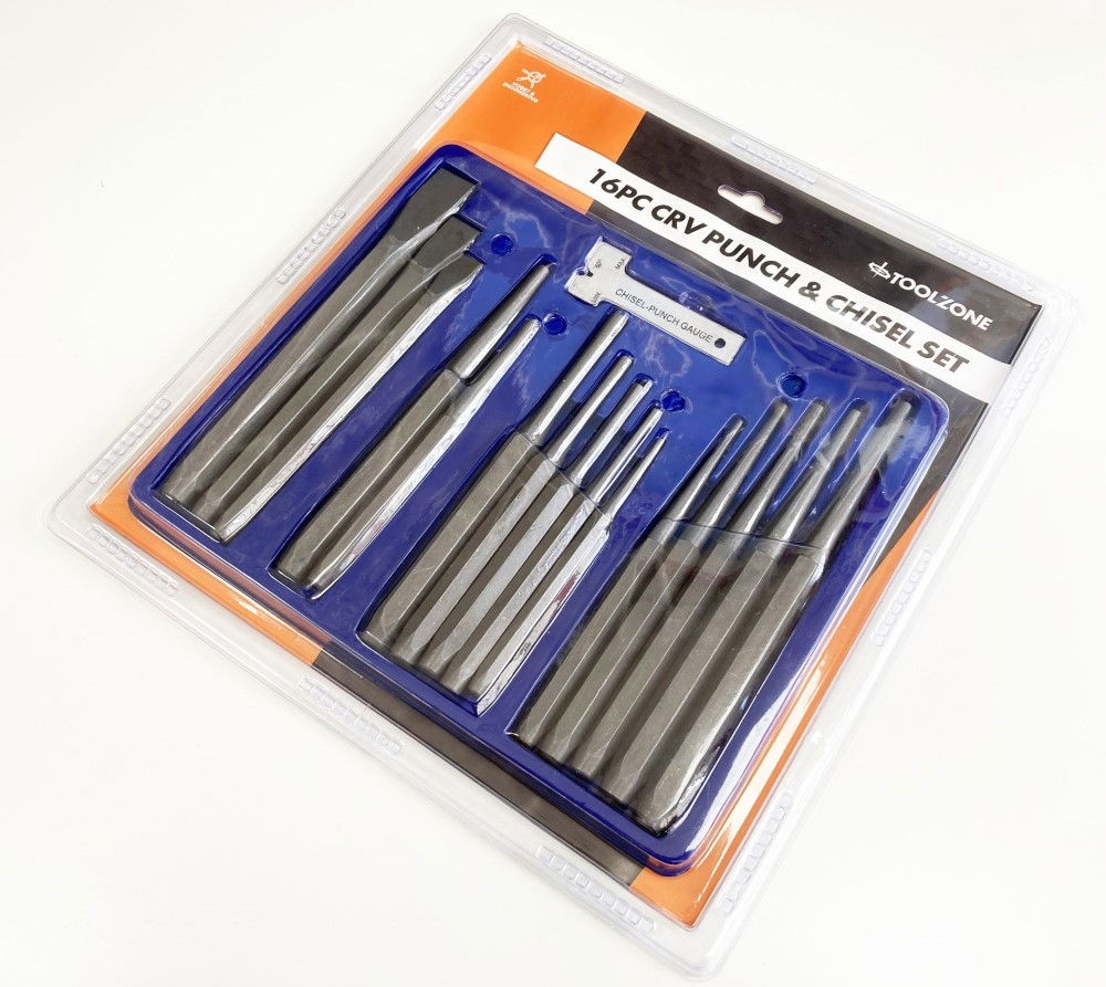 PUNCH AND CHISEL SET 16PC CRV 6150 TEMPERED - TOOLZONE KDPPN004